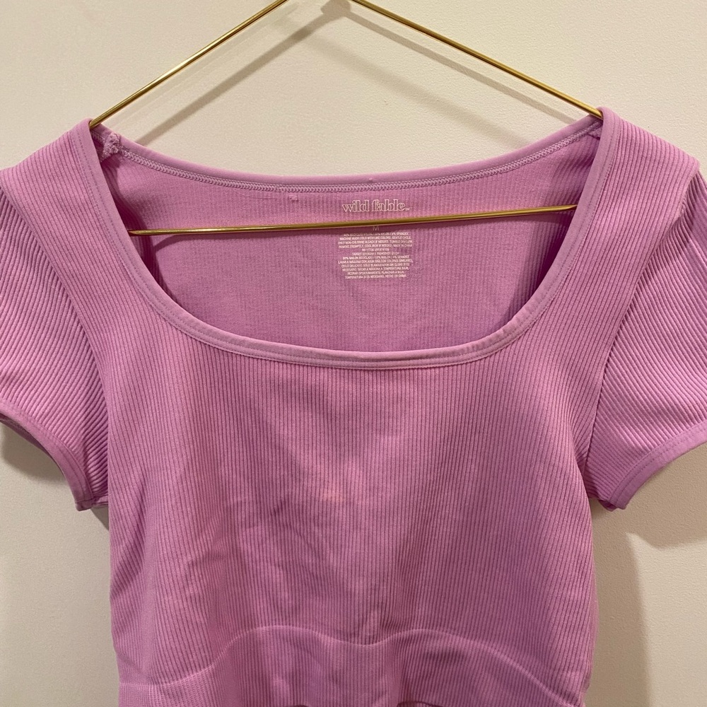 Wild Fable Lavender Ribbed Short Sleeve Top